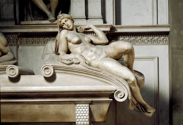Allegorie der Aurora. Grab von Laurent II. de Medici. Marmorskulptur 1531