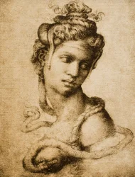 Kleopatra, Zeichnung von Michelangelo für Tommaso Cavalieri. Casa Buonarroti, Florenz