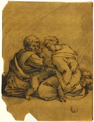 Familiengruppe: Ozias, König von Juda, von seiner Mutter gepflegt