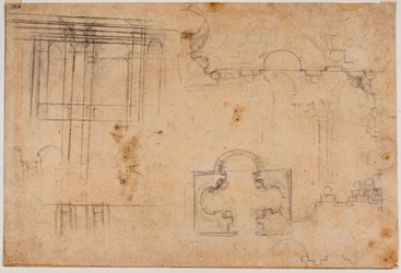 Grundriss und architektonische Erhebungen der Sforza-Kapelle