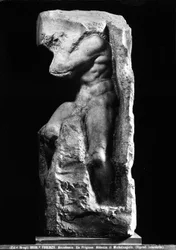 Frontalansicht von Michelangelo Buonarrotis Sklave