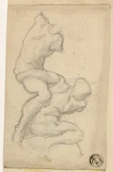 Zwei kämpfende Figuren