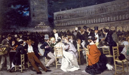 Ein Café auf der Piazza San Marco, von Michele Cammarano