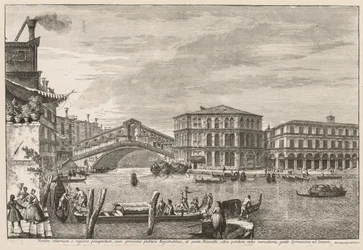 Ansichten von Venedig: Die Brücke und der Markt von Rialto