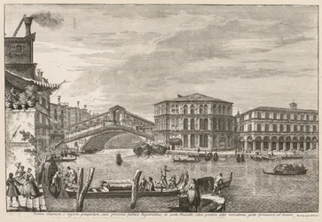 Ansichten von Venedig: Die Brücke und der Markt von Rialto