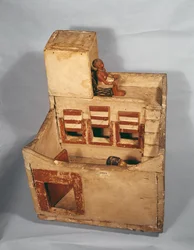 Holzmodell eines Getreidespeichers mit Figuren, ca. 2000-1800 v. Chr.