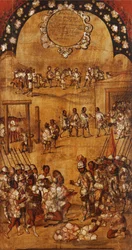 Die Eroberung Mexikos, Tafel III, ca. 1696-1715