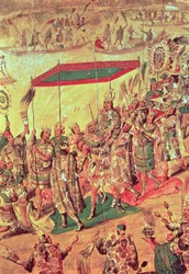 Die Begrüßung von Montezuma (1466-1520) (Detail)
