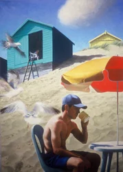 Tag bei den Strandhütten