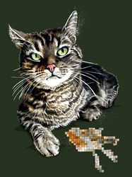 Geschenk-Katze auf Waldgrün, 2020