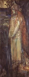 Sängerin Nadezhda Zabela-Vrubel als Prinzessin Volkhova in der Oper Sadko von N. Rimsky-Korsakov, 1898