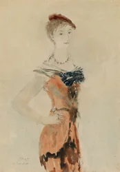 Dame mit rotem Barett, 1935