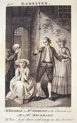 Mr. Kemble und Mrs. Siddons in den Rollen von Mr. und Mrs. Beverley, Frontispiz zu "The Gamester" von Edward Moore, gestochen von Cook