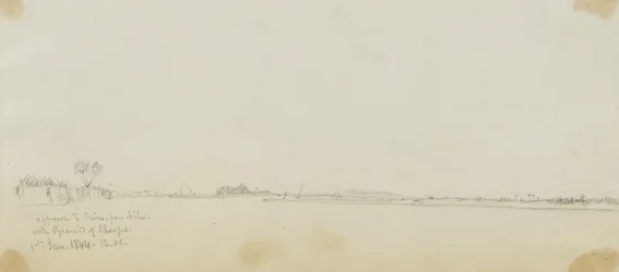 Annäherung an Kairo vom Nil mit der Cheops-Pyramide