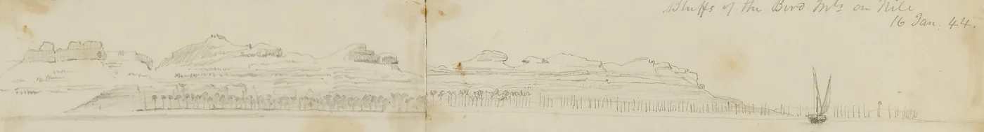 Kliffs der Biro-Berge am Nil