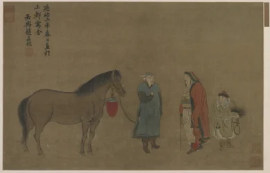 Ein Pferd, zwei Männer und ein Junge