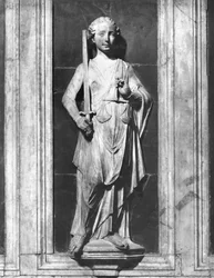 Gerechtigkeit, vom Denkmal für Bernardo Giugni, ca. 1460