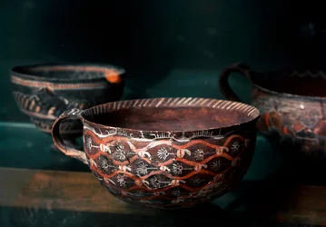 Minoische Kunst: Keramikbecher der Kamares (Kreta) Periode Protopalatial (2100 bis 1650 v. Chr.), aus Knossos. Heraklion, Archäologisches Museum