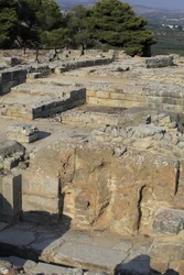 Minoische archäologische Stätte von Phaistos. Blick auf den Nordostkomplex