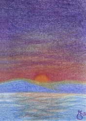 Farbiger Bergsonnenuntergang