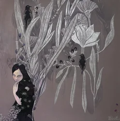 Gelassene botanische Frau
