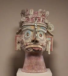 Kopf des Regengottes Tlaloc, Späte Postklassik, ca. 1300-1521