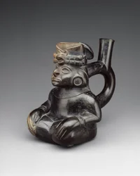 Sitzende Figurenflasche, 2.-5. Jahrhundert