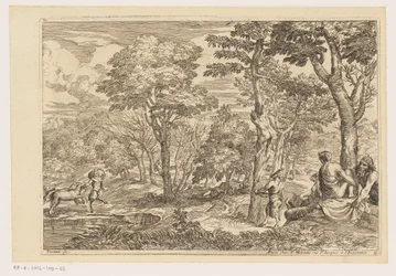 Waldlandschaft mit Satyrn