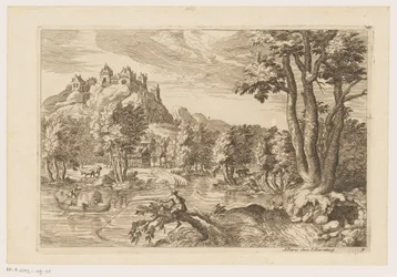 Landschaft mit Anglern, Landschaften nach Tizian (Serientitel)