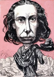 Louise Michel (1830-1905) von Moloch - im „Trombinoscope“ des 19. Jahrhunderts.