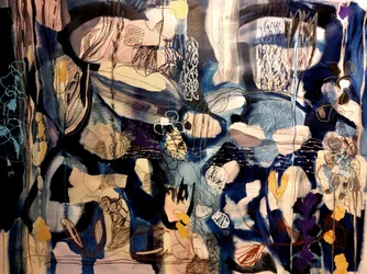 Fließendes blaues Abstrakt