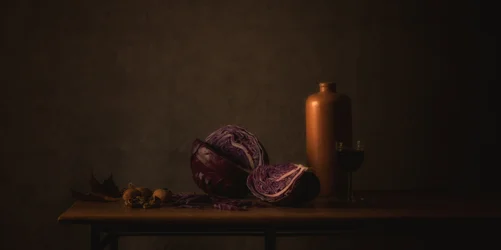 Rotkohl-Stillleben