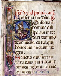 Ms 543 f.1r Historisierte Initiale 