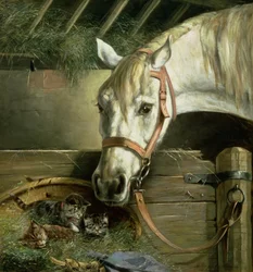 Pferd und Kätzchen, 1890