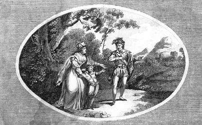 Königin Margarete stellt ihren Sohn einem Räuber zum Schutz vor