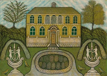 Zuhause mit Wasserfontänen