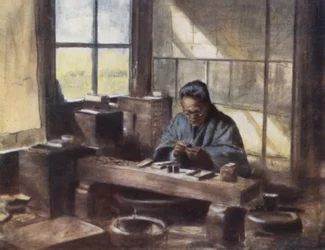 Ein Cloisonné-Arbeiter