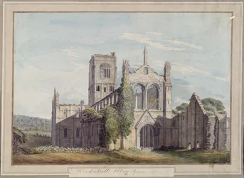 Nordwestansicht der Abtei Kirkstall, 1777