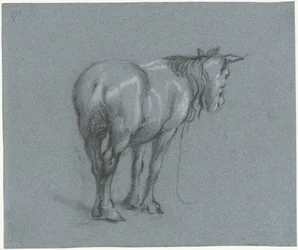 Studie eines Pferdes von hinten, nach rechts (Stehende Arbeitspferde) (Serientitel)