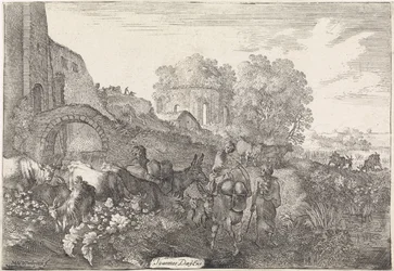 Landschaft mit Reisenden