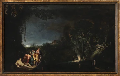 Mondscheinlandschaft mit mythologischem (?) Motiv