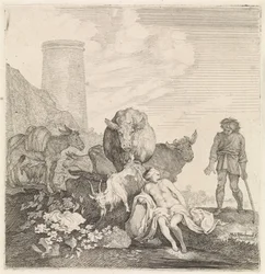 Überraschte Frau beim Baden