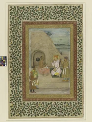 Kaiser Akbar und Gosain Jadrup, Folio aus dem St. Petersburg Muraqqa