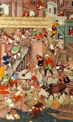 Rotes Fort in Agra während des Baus, aus dem 