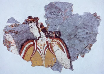 Hofdame, Fresko aus dem Palast von Mykene (Griechenland), mykenische Zivilisation