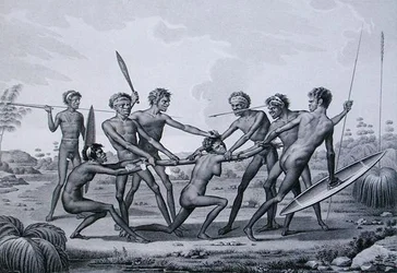 Port Jackson, New Holland: Aborigines Vor-Ehezeremonie, aus 