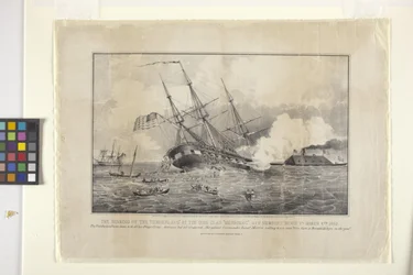 Versenkung der Cumberland durch das Panzerschiff "Merrimac"