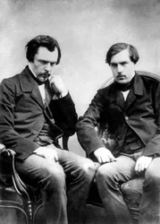 französische Schriftsteller Brüder Edmond und Jules de Goncourt ca. 1855 Bild von Nadar
