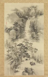 Landschaft mit Wasserfall