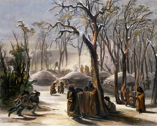 Winterdorf der Minatarres, 1843